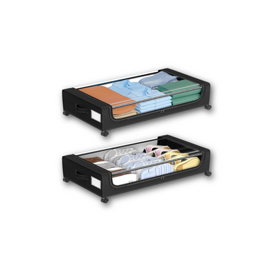 Blushbees Under Bed Storage Containers with Wheels and Clear Lid.