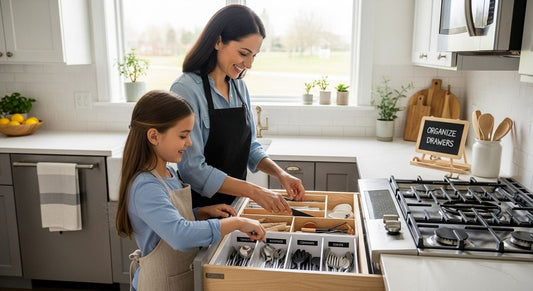 family kitchen organize drawers