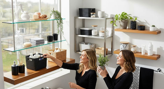 bathroom shelf ideas, storage organization