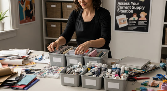 organize craft supplies workspace