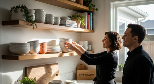 open shelving kitchen lifestyle