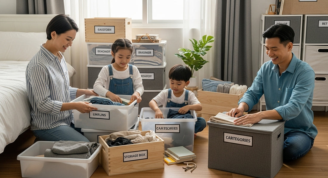 bedroom storage boxes organization
