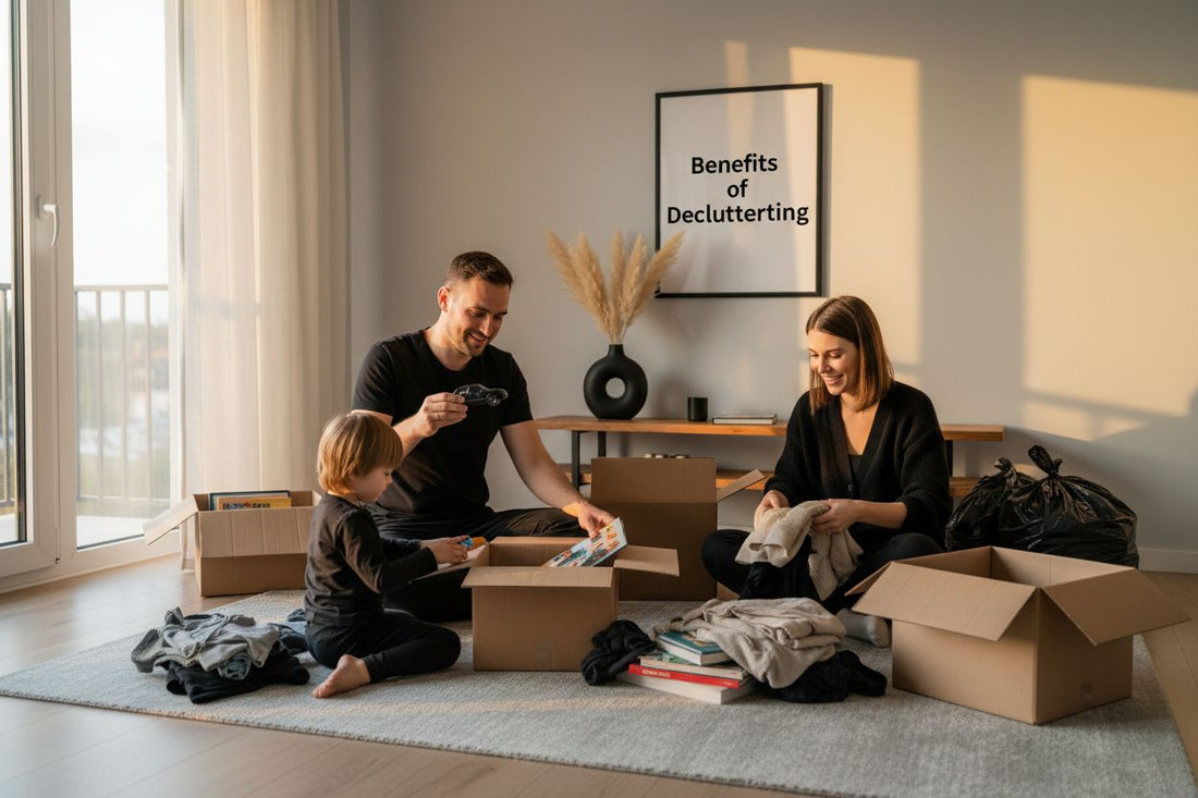 decluttered home happy family