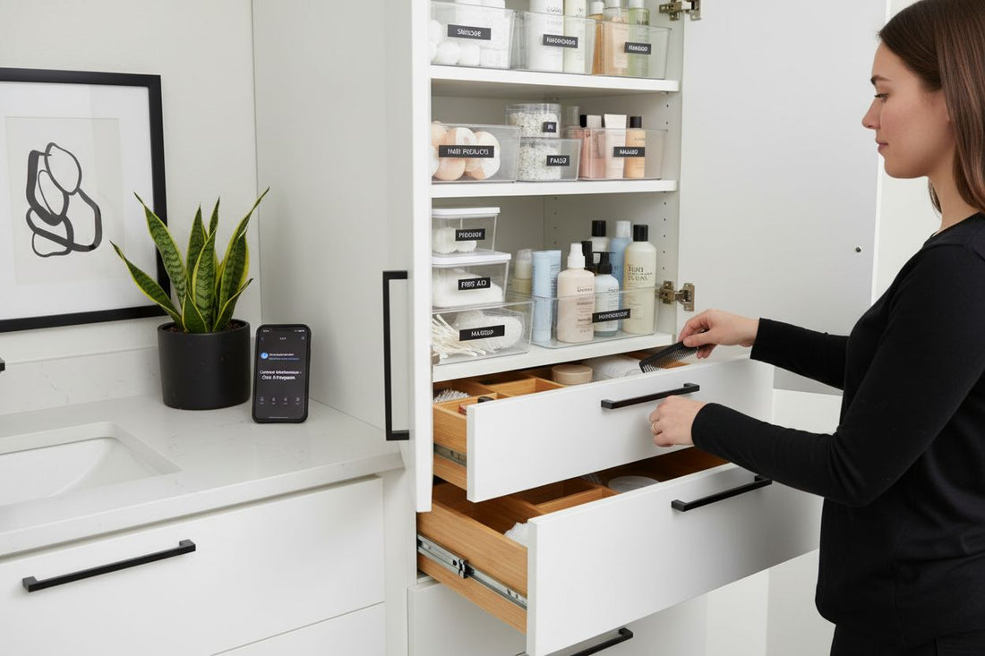 organized bathroom cabinet
