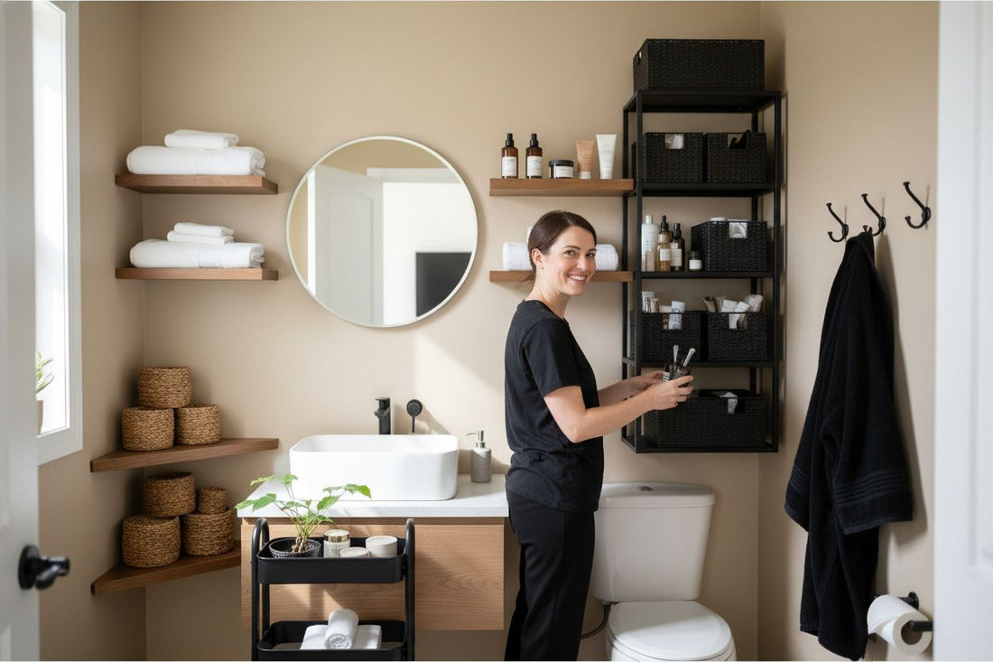 tiny bathroom storage