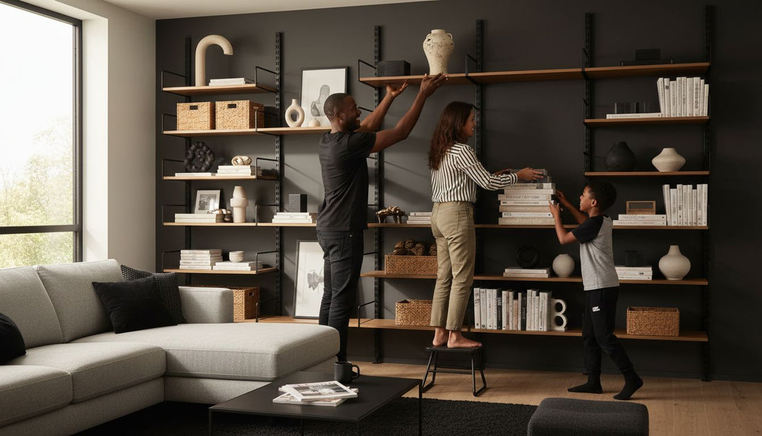 adjustable shelving living room