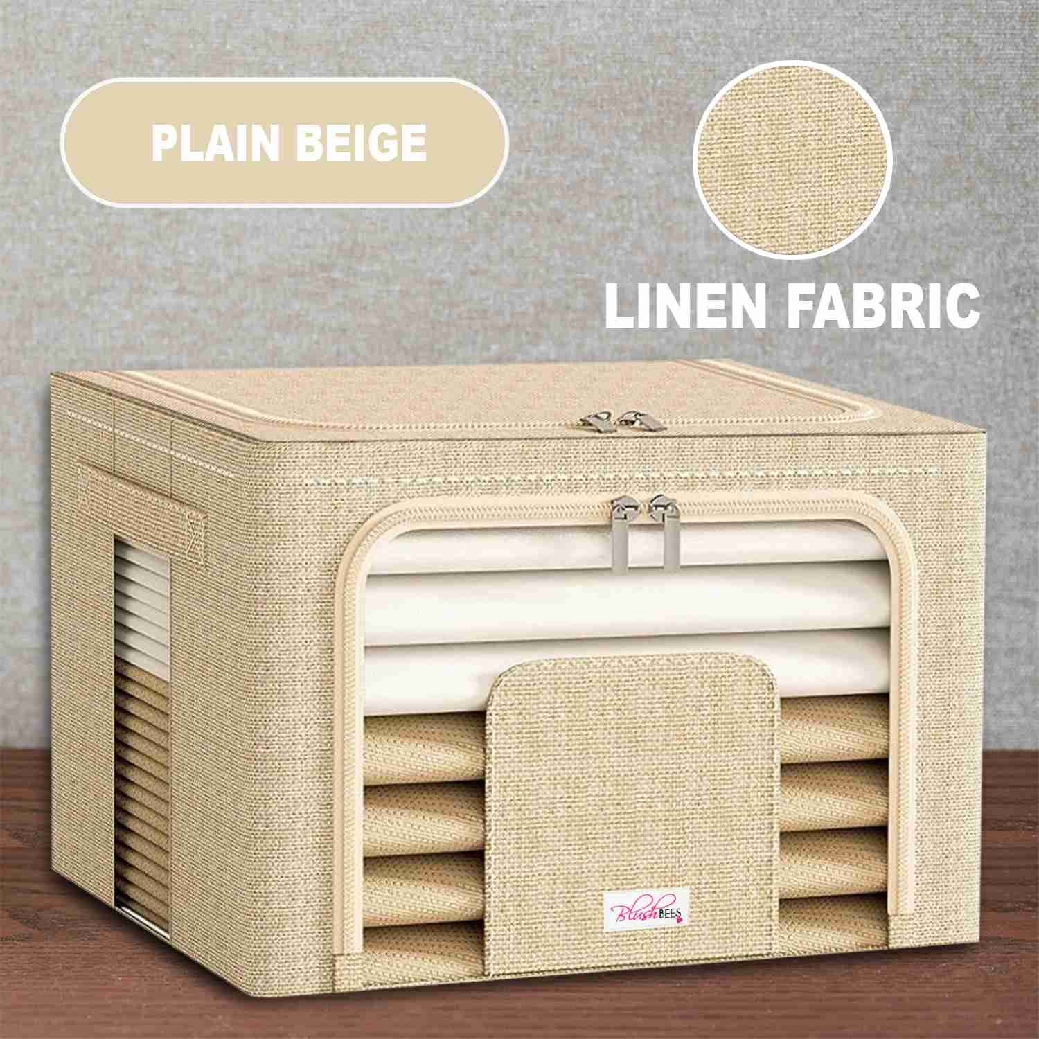 Extra Large Storage Bins with Lids and Divider, Collapsible Fabric Storage  Boxes - 1 Pack - Beige - China Fabric Storage Boxes and Closet Storage Bin  price