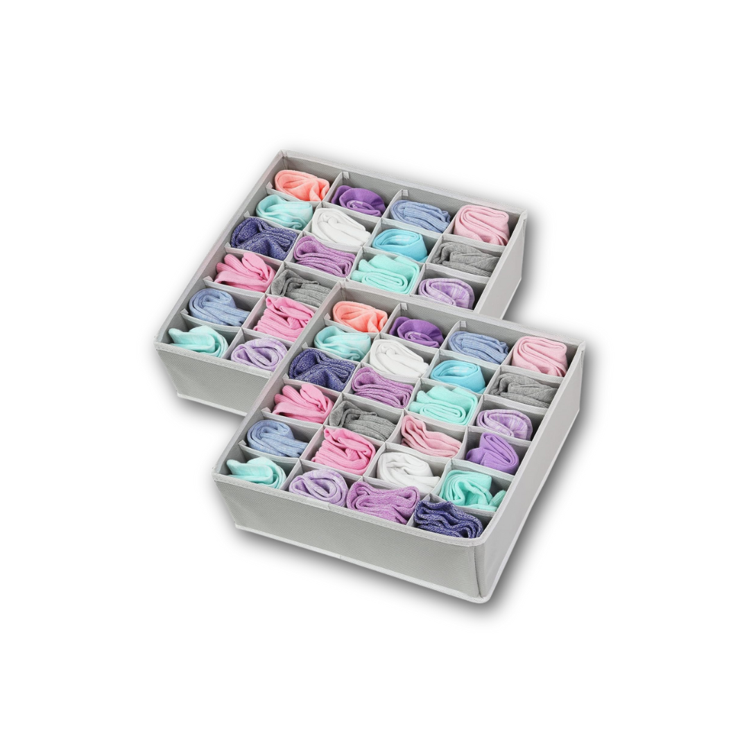 Blushbees® 24 Cell Drawer Divider, 2-Pack Closet Socks Organizer