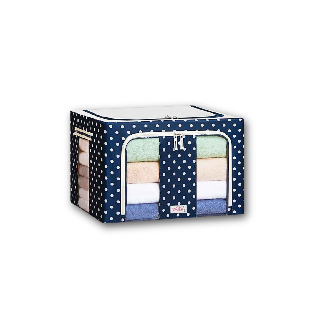 Blush Bees Collapsible Oxford Fabric Storage Boxes for Clothes/Quilts/Linen with Metal Supports