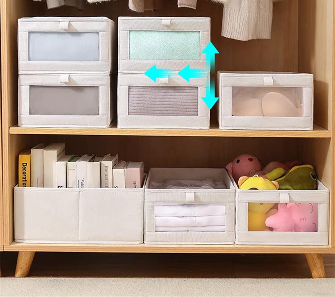Blushbees® 4-Pack Linen Storage Bins - Large with Window