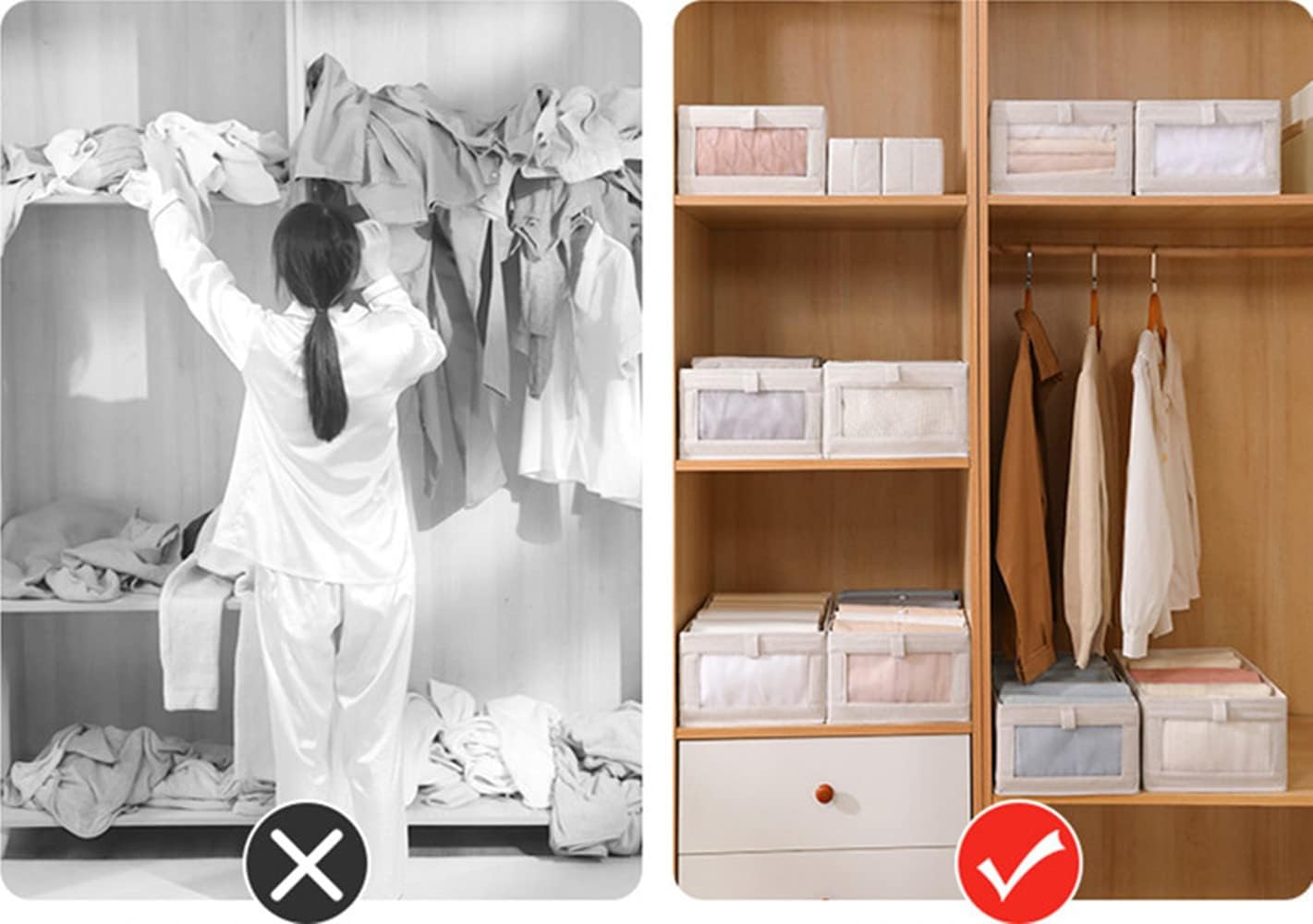 Blushbees® 4-Pack Linen Storage Bins - Large with Window