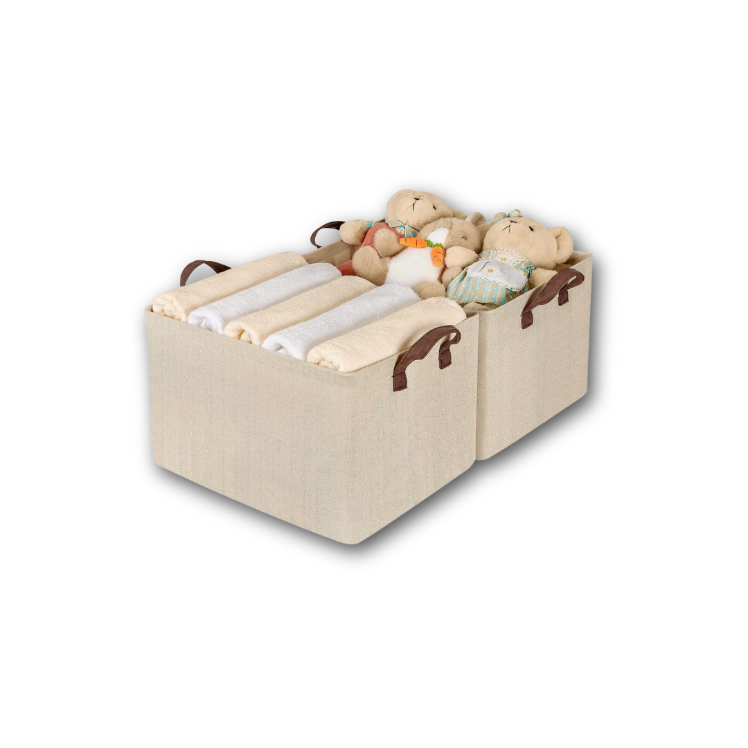 Blushbees Storage Baskets with Metal Frame for Organizing Wardrobe, Shelves, Bedroom, Closet