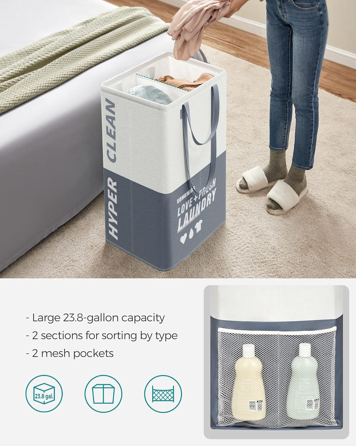 Blushbees® Set of 2 Collapsible Laundry Baskets