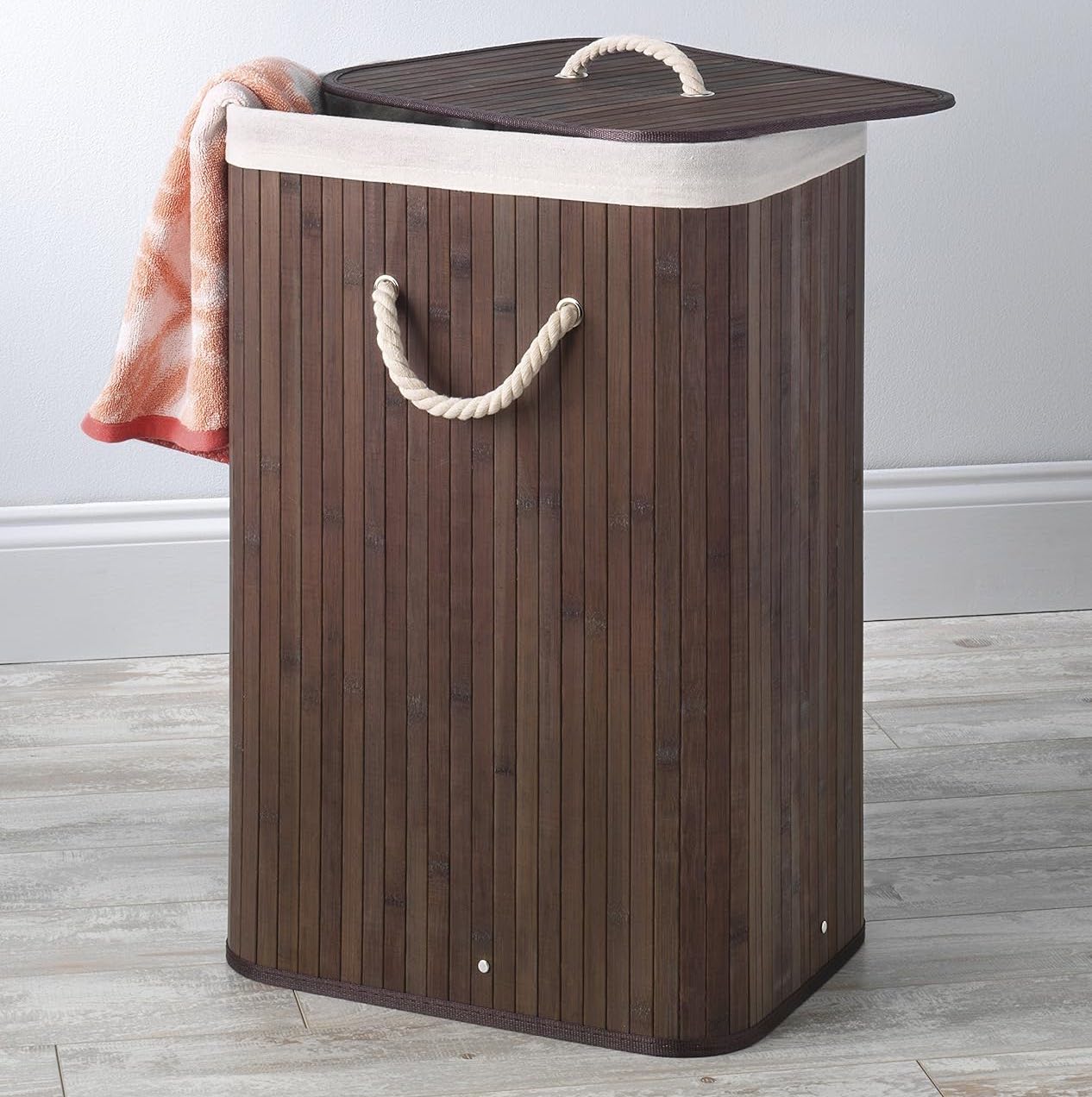 BlushBees® Laundry Hamper with Lid, Large Foldable, made with Natural Bamboo Laundry Basket.