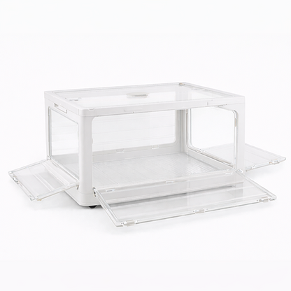 BlushBees® Storage Containers - Designed for real life. Collapsible - Stackable - Opens from All Sides - 4 Smooth Wheels