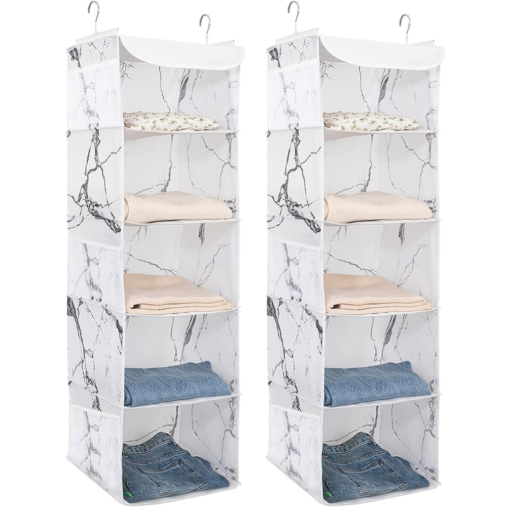 Blushbees® 2-Pack 5-Shelf Hanging Closet Organizer - Black
