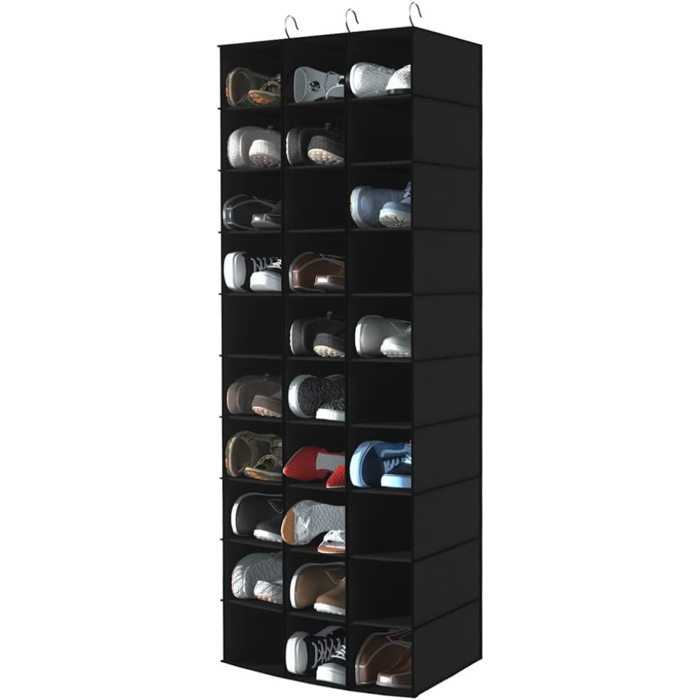 Blushbees® Hanging Shoe Organizer - 30 Sections, Black