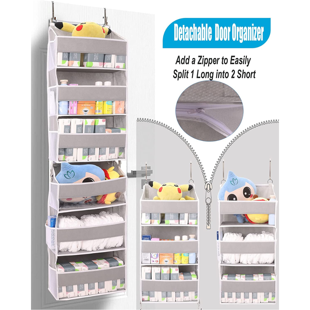 Blushbees® Split-into-2 Over-the-Door Organizer - 6 Shelves with 10 Mesh Pockets