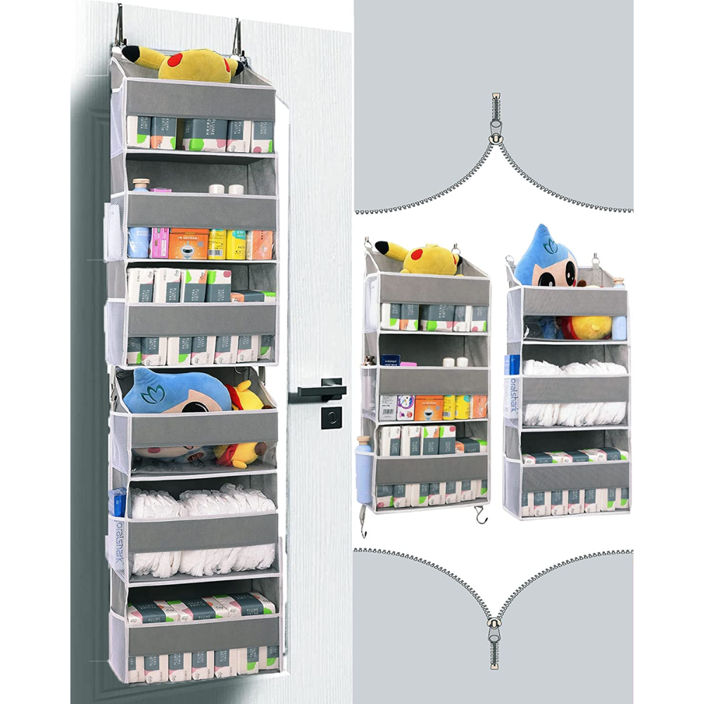 Blushbees® Split-into-2 Over-the-Door Organizer - 6 Shelves with 10 Mesh Pockets