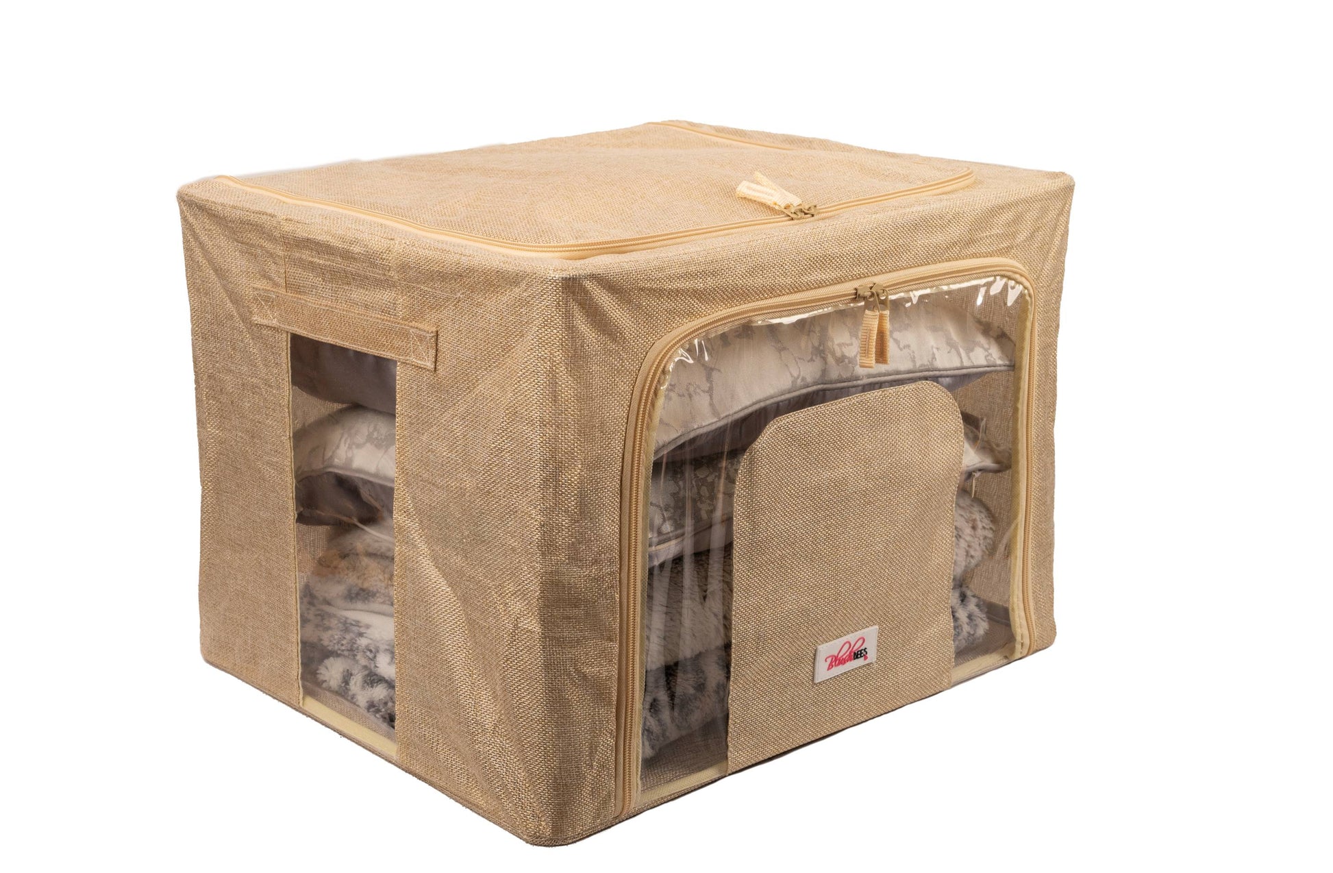 Blushbees® Beige Linen Collapsible Storage Box