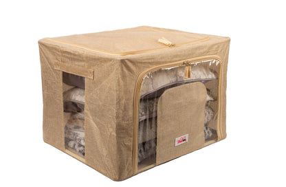 Blushbees® Beige Linen Collapsible Storage Box