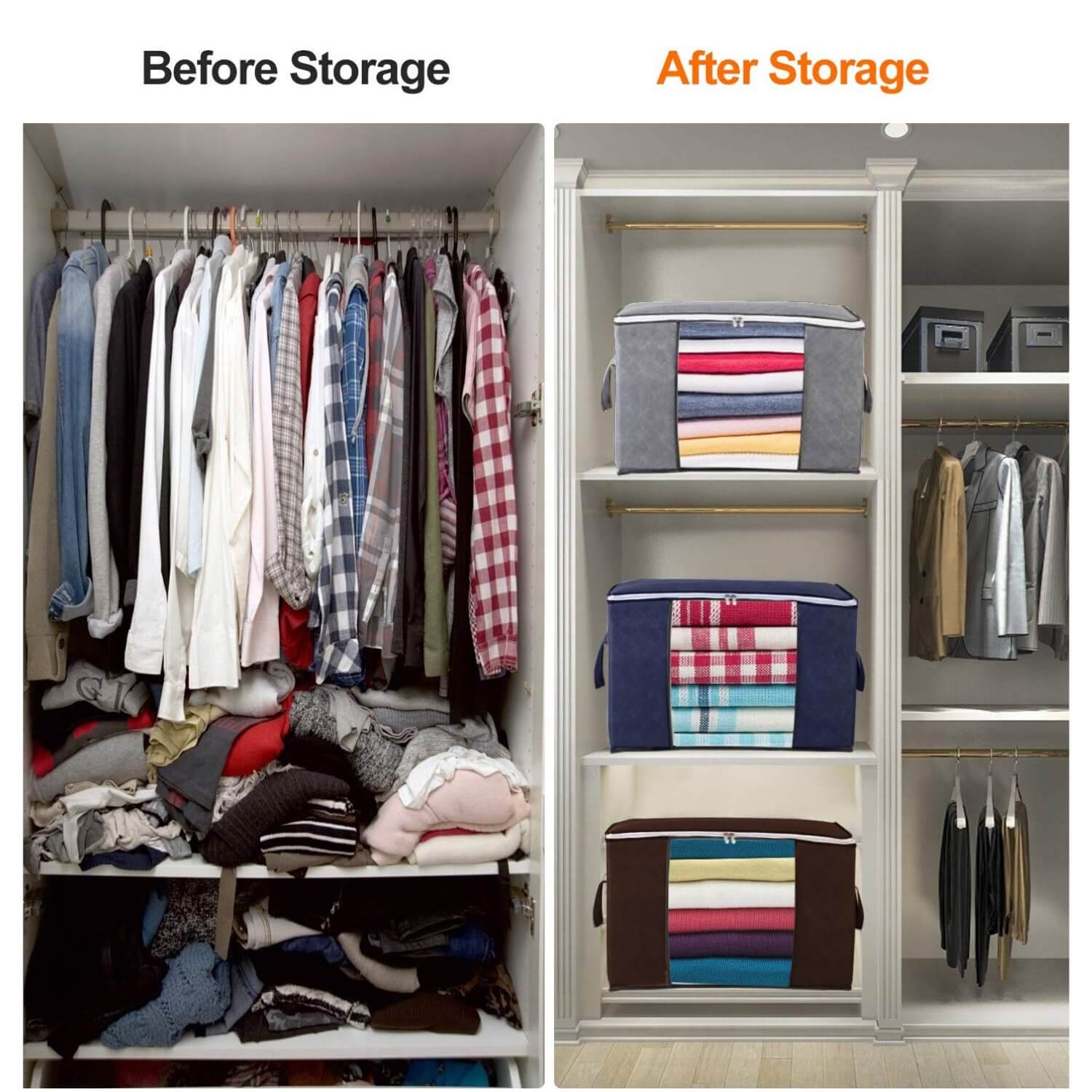 BlushBees® Storage Containers, For Clothes, Blankets, Kitchen