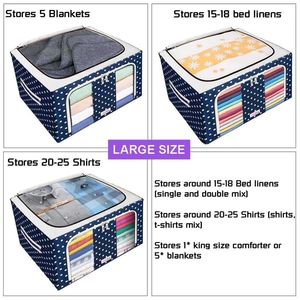 Clothing Storage Bags Clothes Organizer folding fabric bags for sweaters,  clothing, garment, bedding, quilt, linens, large folding organizers with  zip