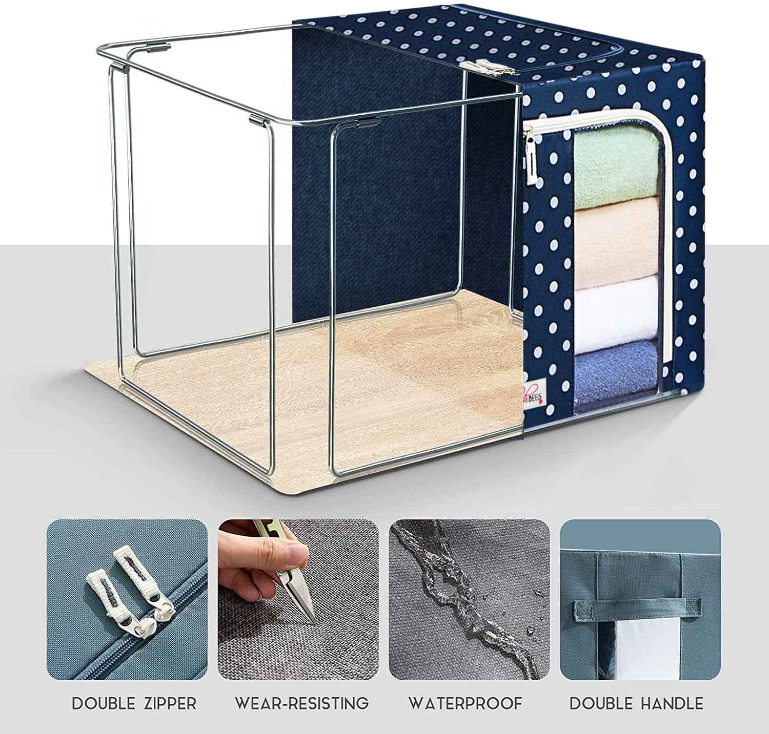 Foldable High-density Mesh Storage Boxes For Clothes, Jeans, Pants