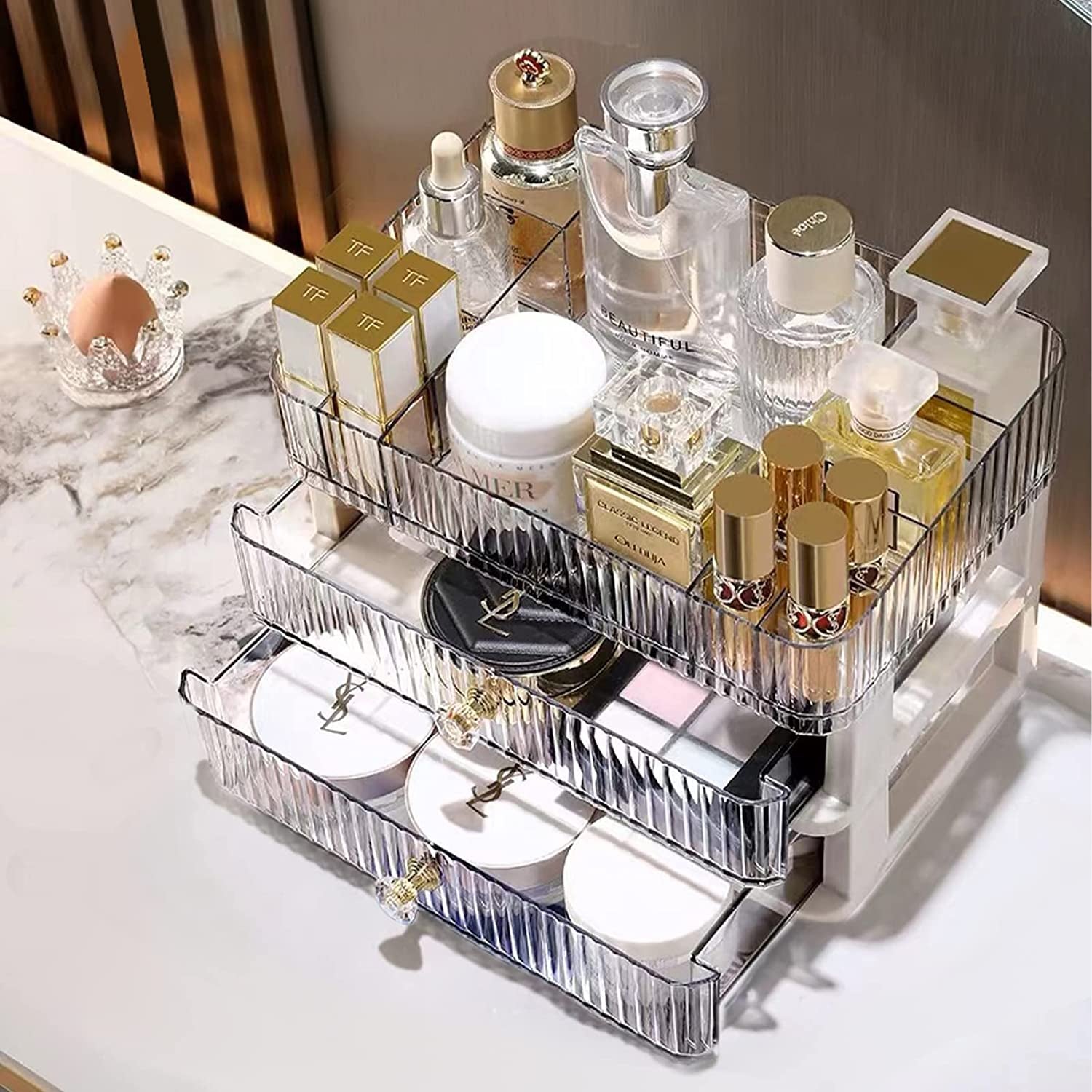 Blushbees® 2-Drawer Makeup Organizer for Bathroom and Bedroom Vanity Countertops