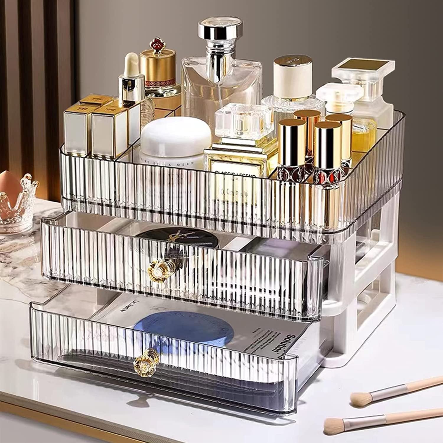 Blushbees® 2-Drawer Makeup Organizer for Bathroom and Bedroom Vanity Countertops