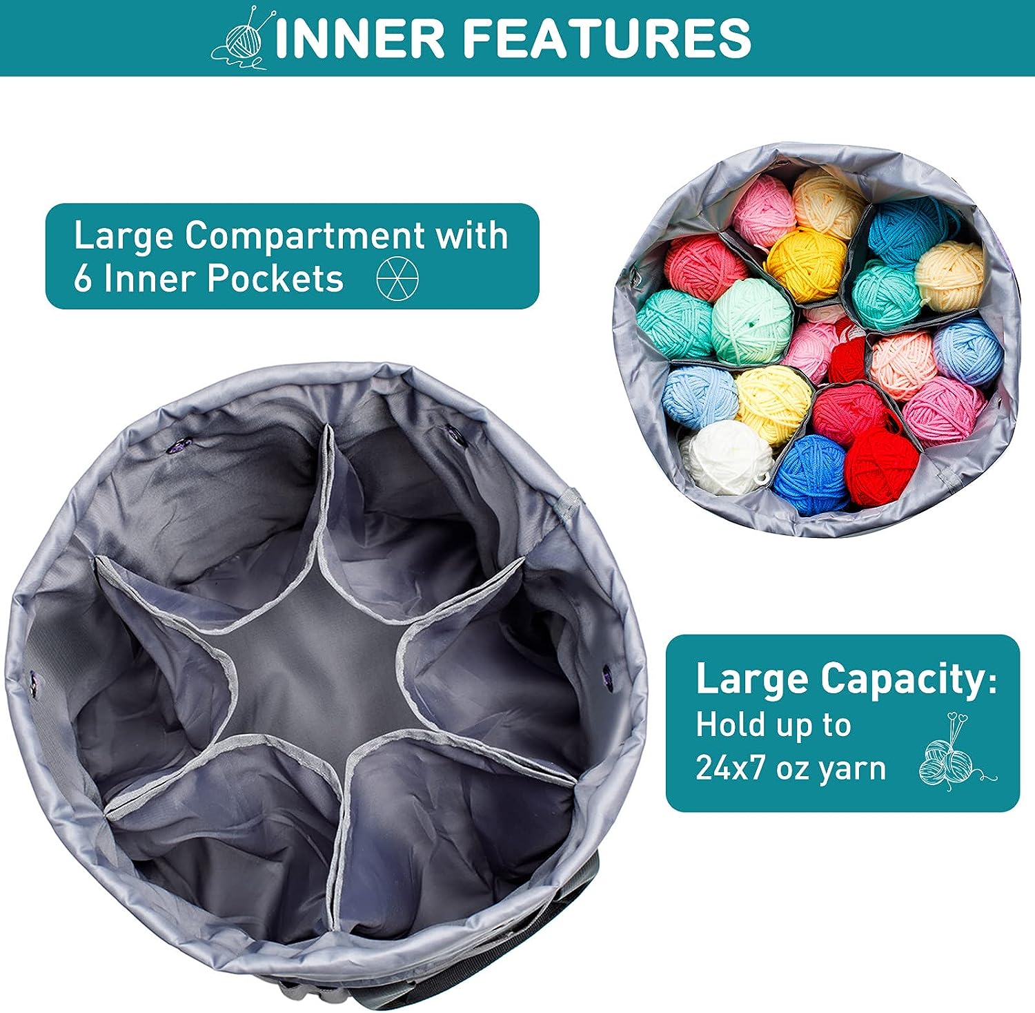 Blushbees® Expandable Crochet Bag - Yarn Storage Organizer