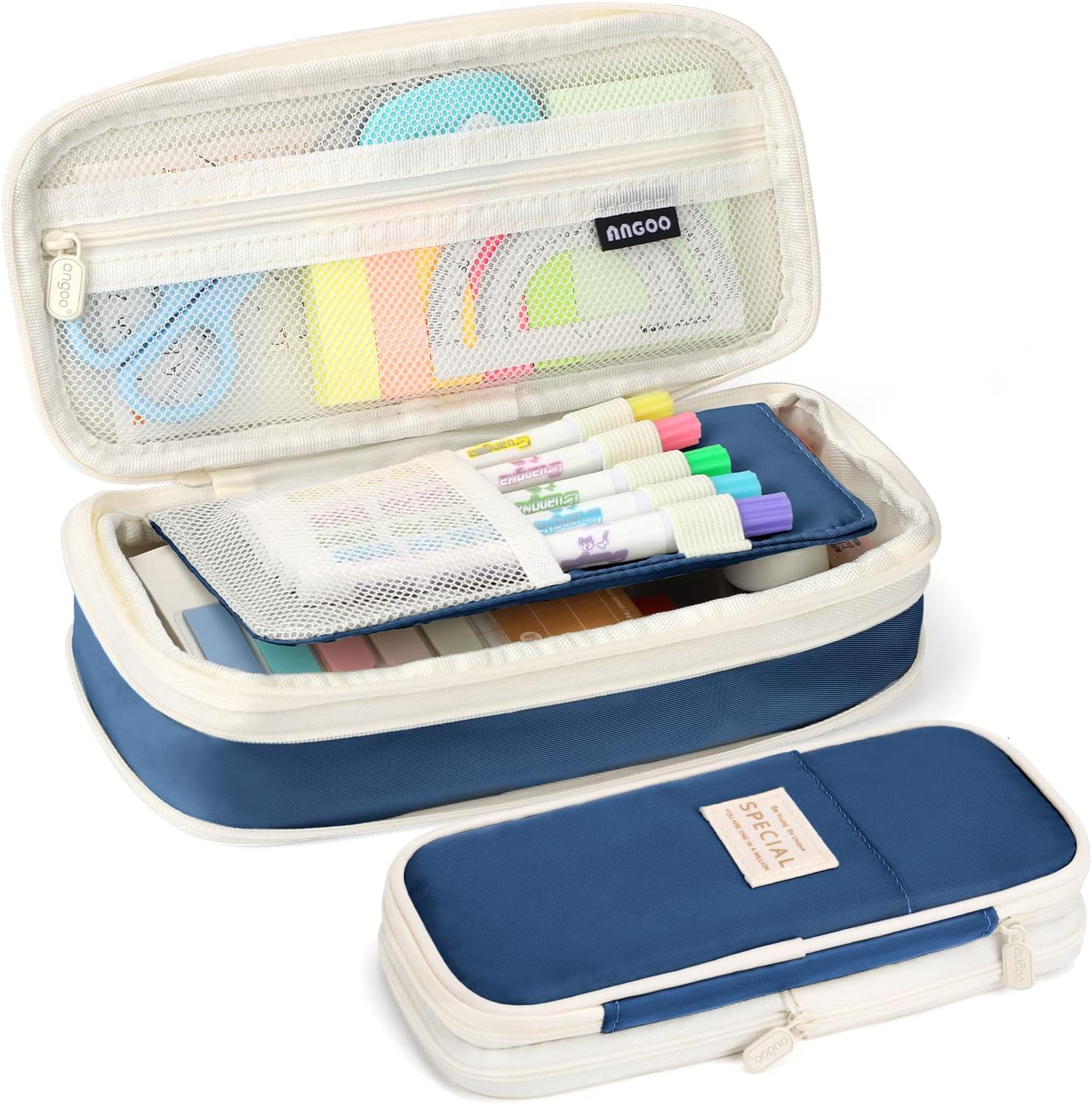 Blushbees® Large Capacity Pencil Pen Case - Light Blue