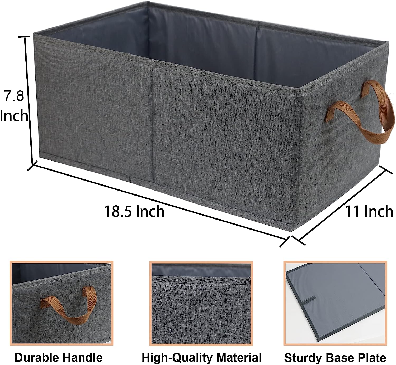 Blushbees® 3-Pack Large Capacity Storage Bins - Sturdy Foldable Boxes