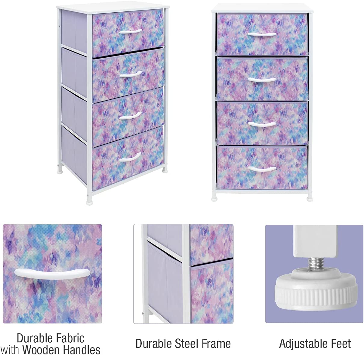 BlushBees® Dresser 4 Drawers - Furniture Storage Tower Organizer Unit for Bedroom