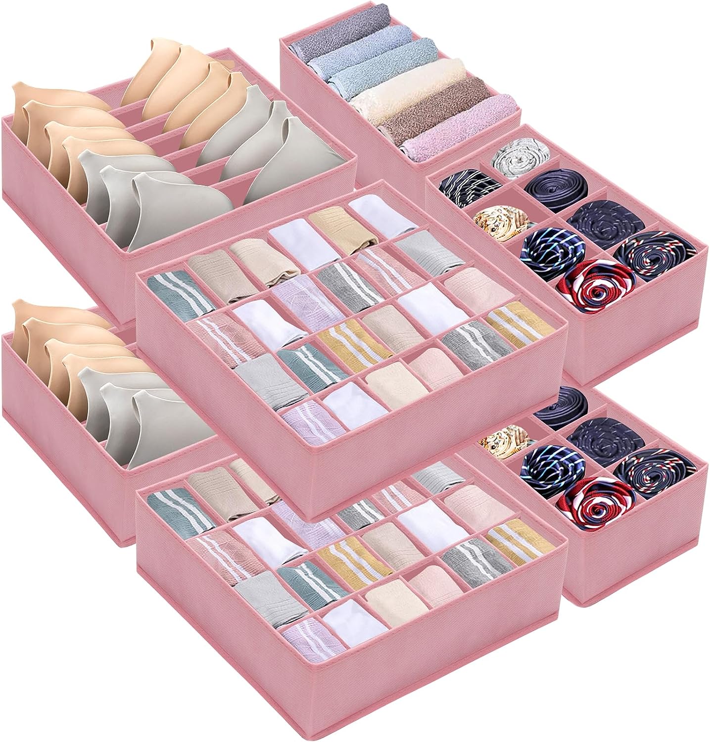 Blushbees® 8-Pack Underwear Drawer Organizer with 90 Cells