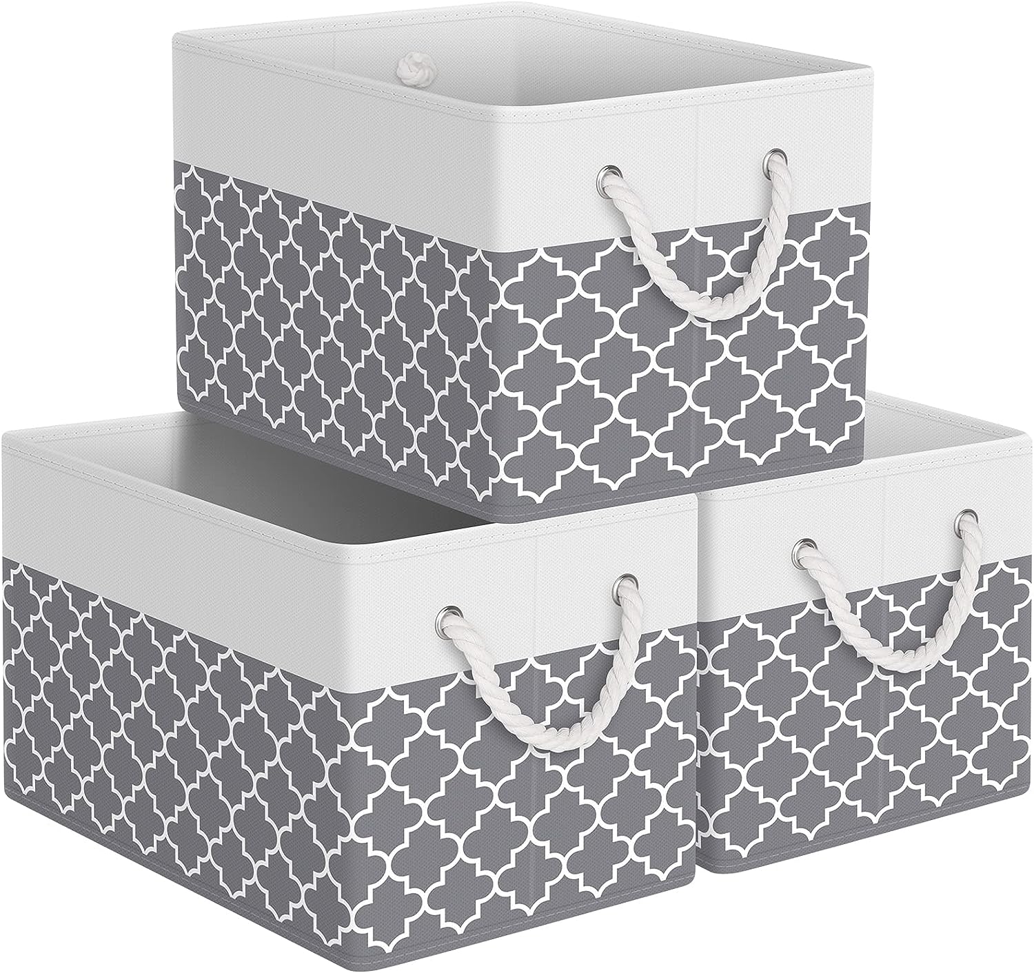 Blushbees® Collapsible Storage Baskets - White & Black, Pack of 3