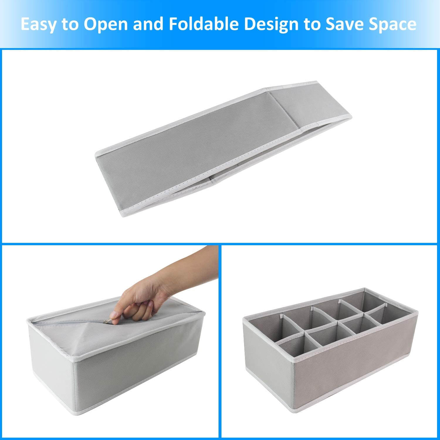 BlushBees® Wardrobe or Closet Organizer and Storage Drawer Dividers for Underwear Bra Socks etc. (4 Pcs Set)