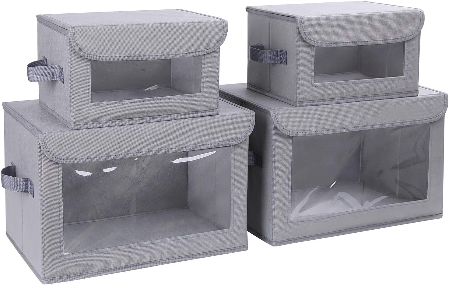 Blushbees® 4-Pack Storage Bins with Handles and Lids - Light Grey