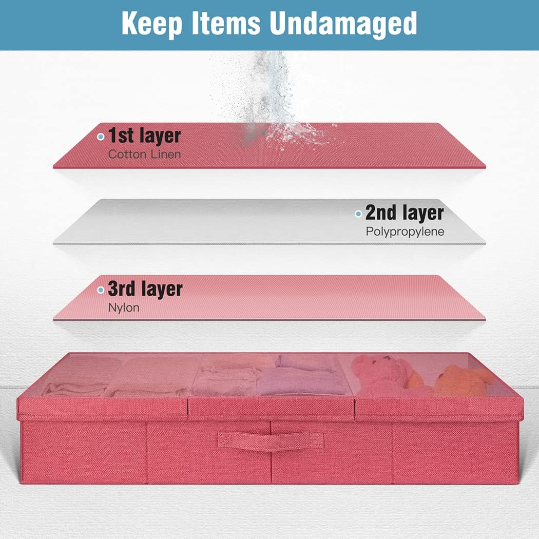 Blushbees® 3-Pack Large Under Bed Storage with Lids - Red