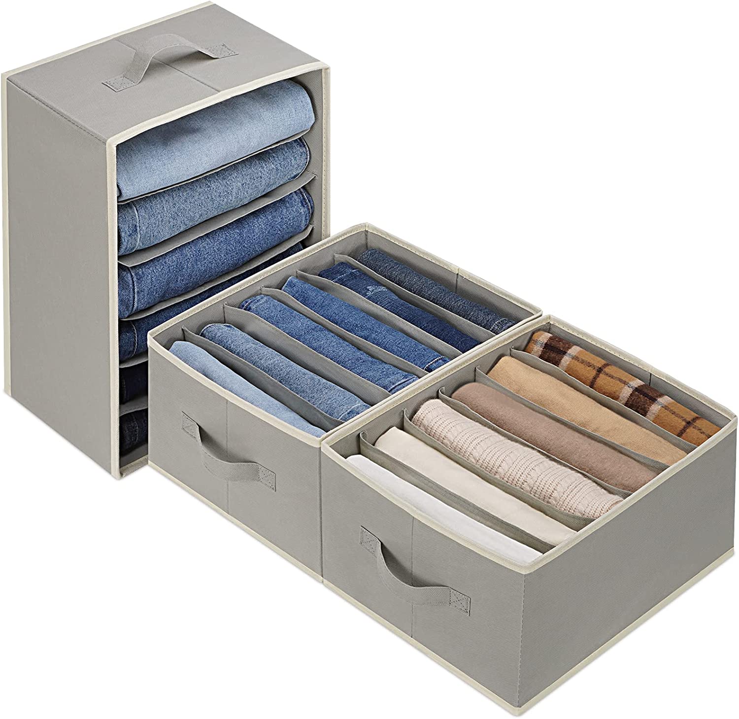 Blushbees Wardrobe Clothes Organizers 6 Grids for Pants, Jeans, Sweater, T-Shirt, Dress etc