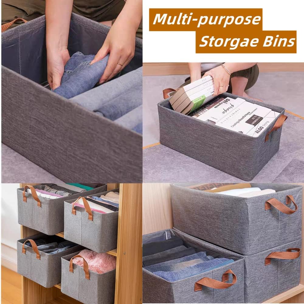Blushbees® 3-Pack Large Capacity Storage Bins - Sturdy Foldable Boxes