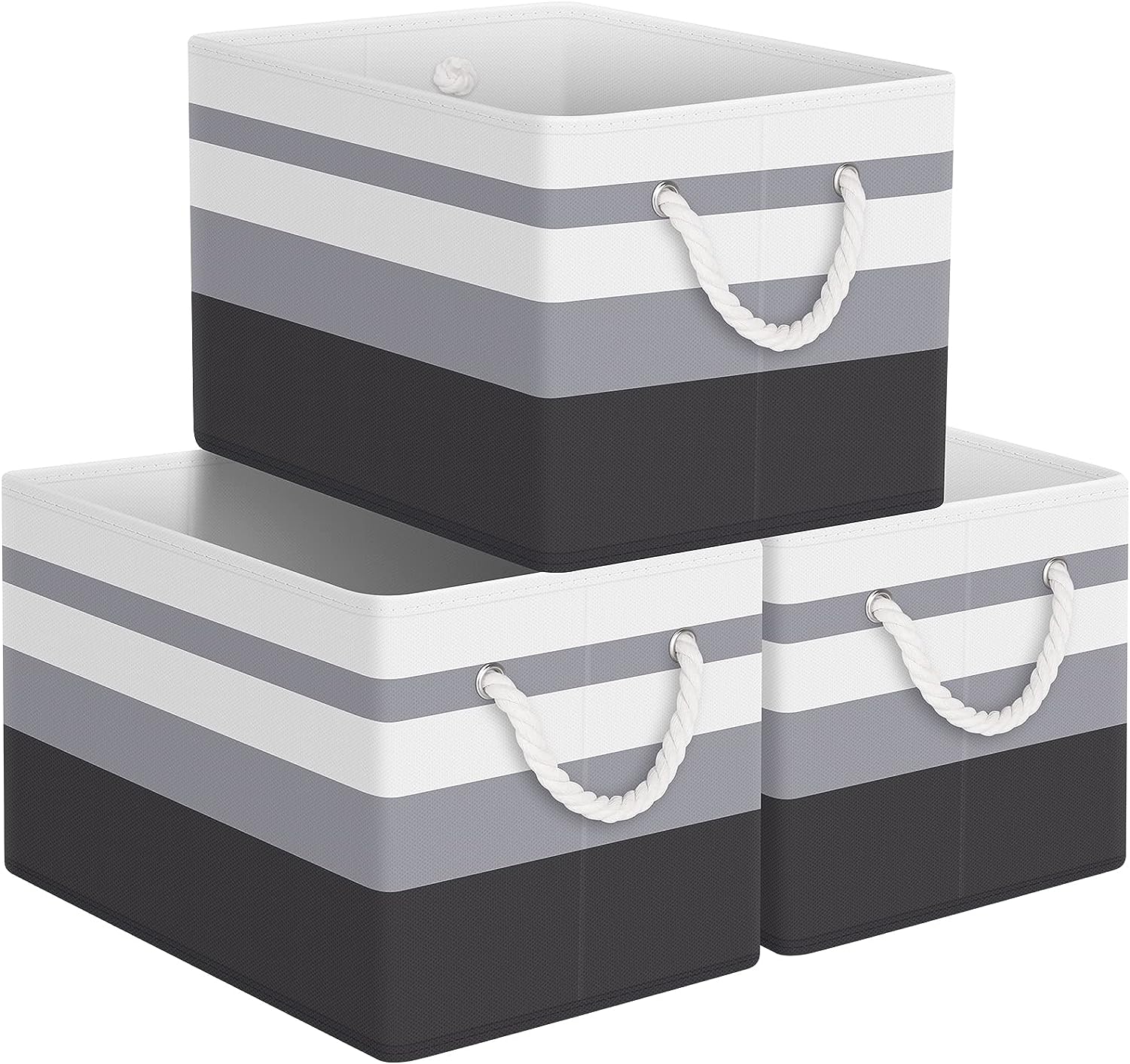 Blushbees® Collapsible Storage Baskets - White & Black, Pack of 3