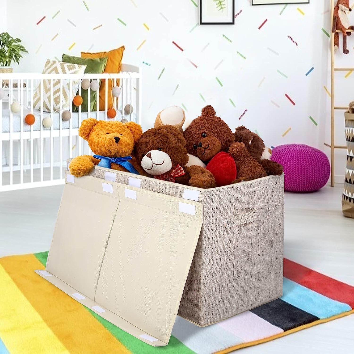 Blushbees® Large Toy Box Chest Storage - Linen Beige