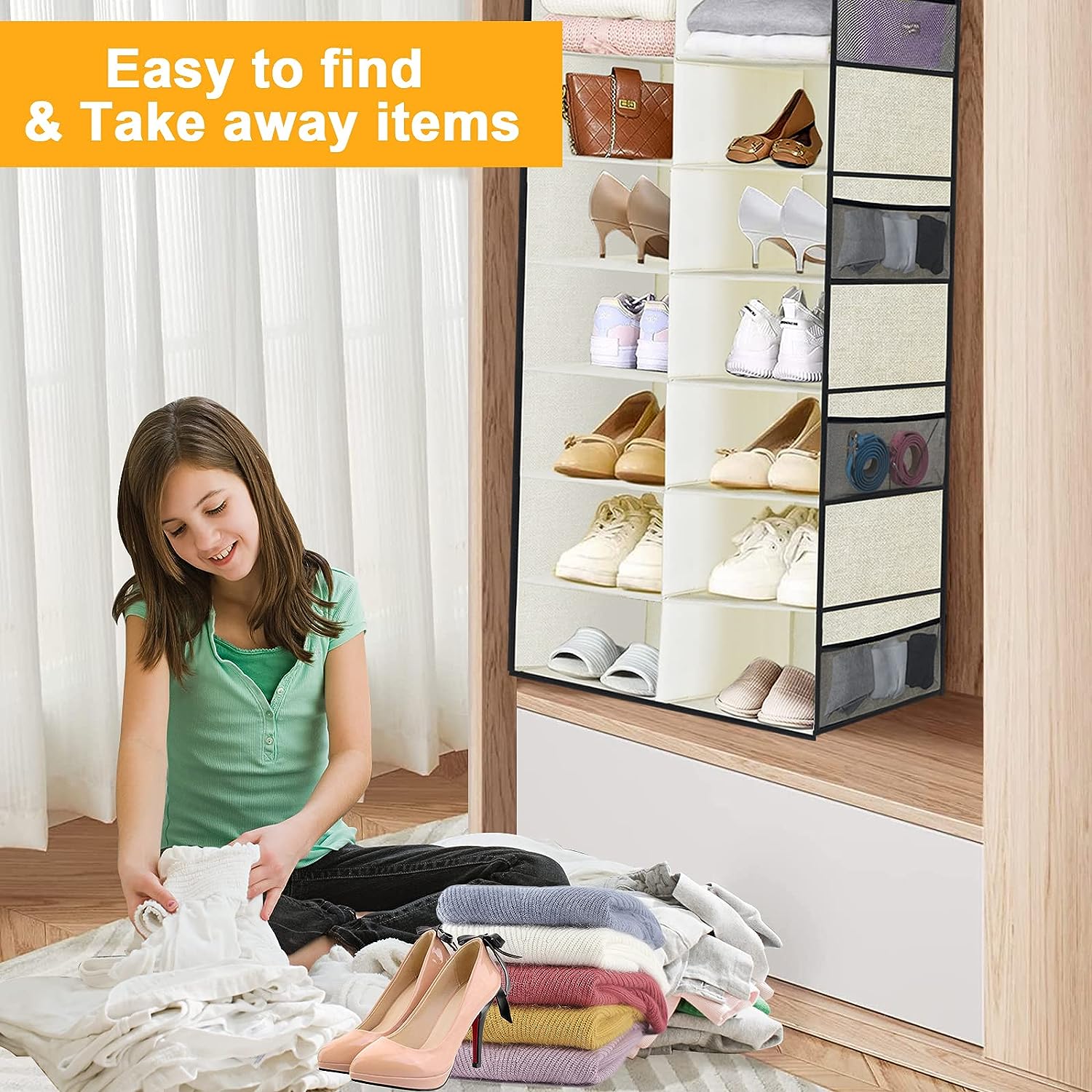 Blushbees® 20-Shelves Hanging Shoe Organizer - Beige