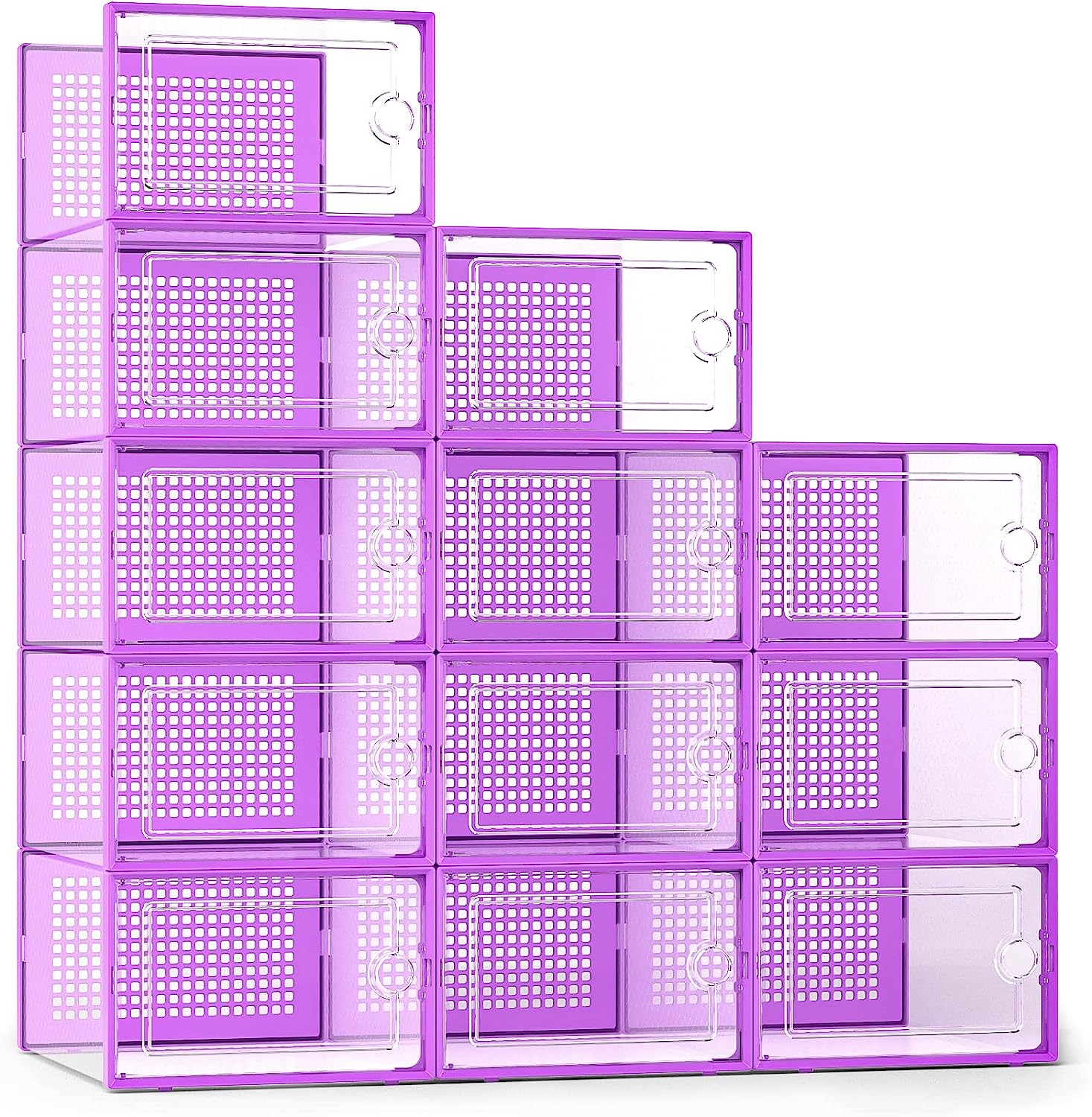 Blushbees® Large Clear Shoe Storage Boxes - Black, 12 Pack