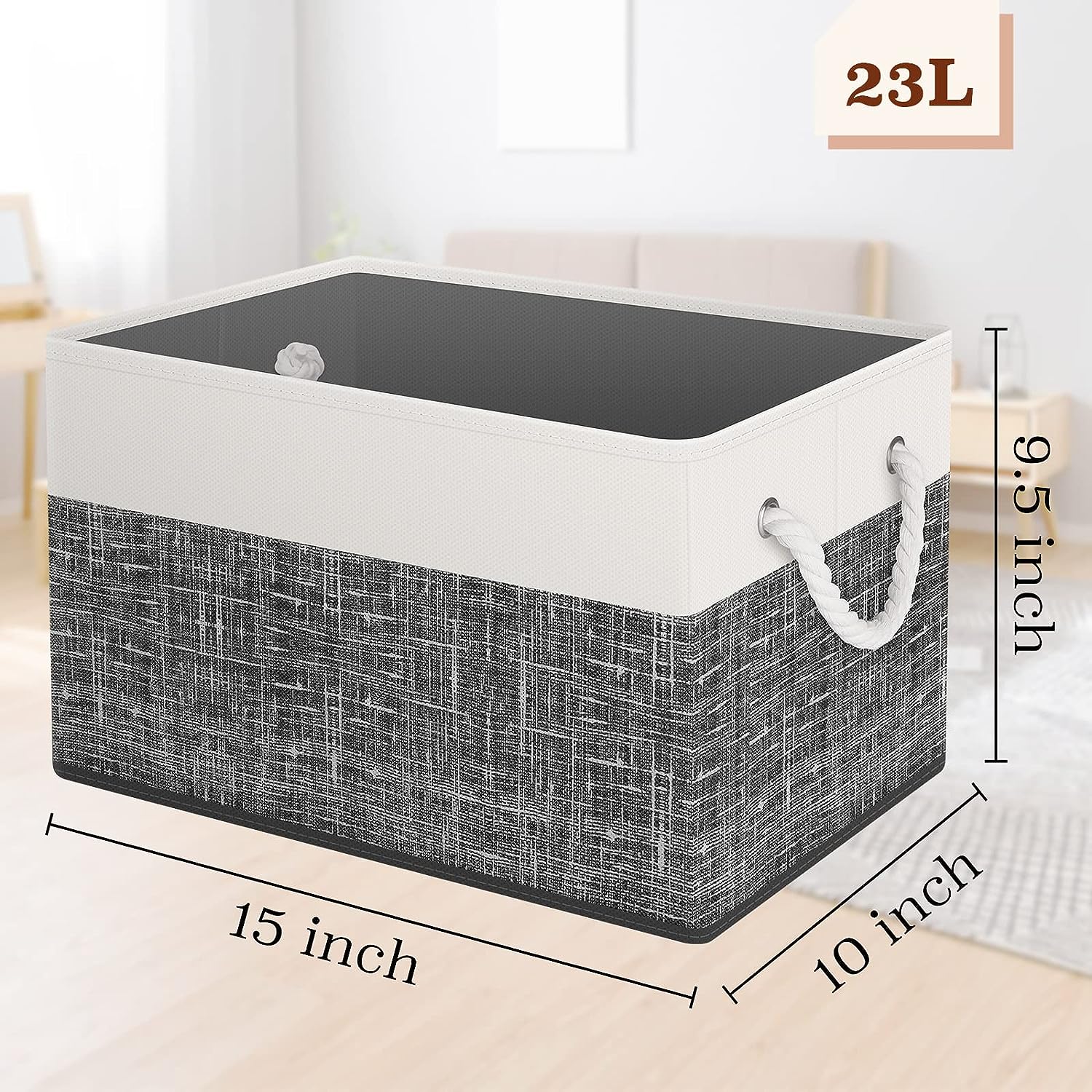 Blushbees® Collapsible Storage Baskets - White & Black, Pack of 3