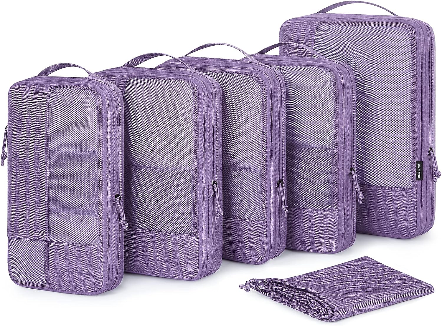 Blushbees® 6-Piece Compression Packing Cubes - Purple with Shoe Bag