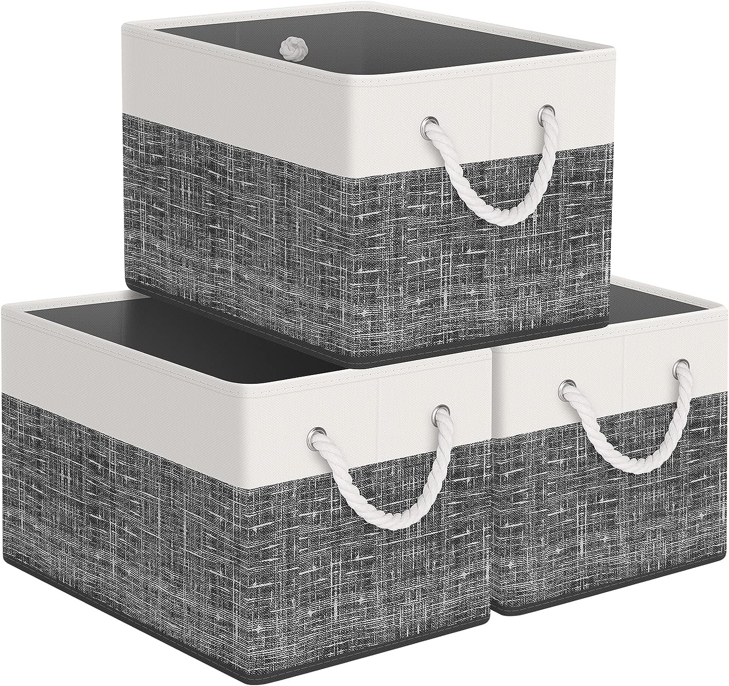 Blushbees® Collapsible Storage Baskets - White & Black, Pack of 3