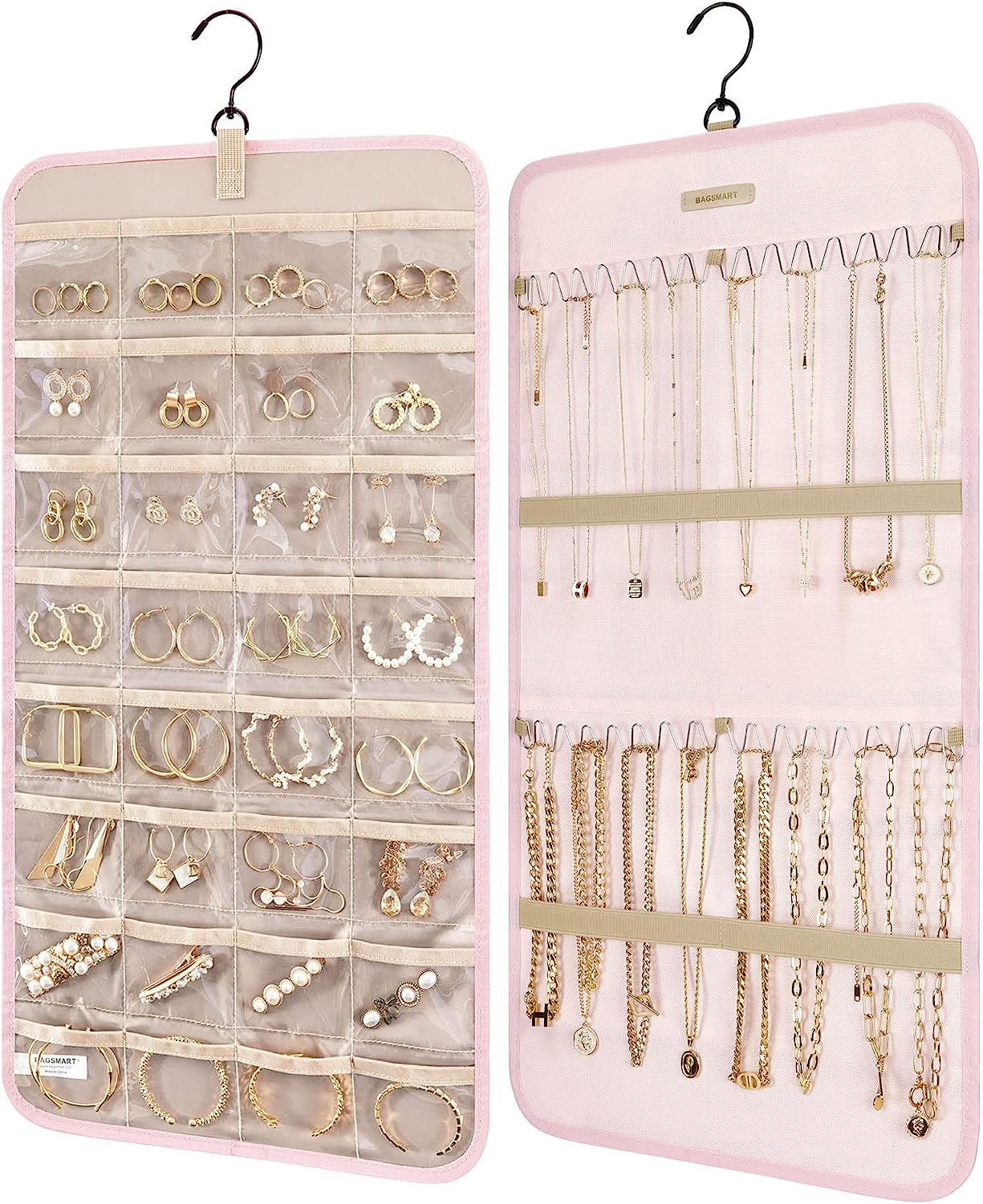 Blushbees® Double-Sided Hanging Jewelry Organizer in Black