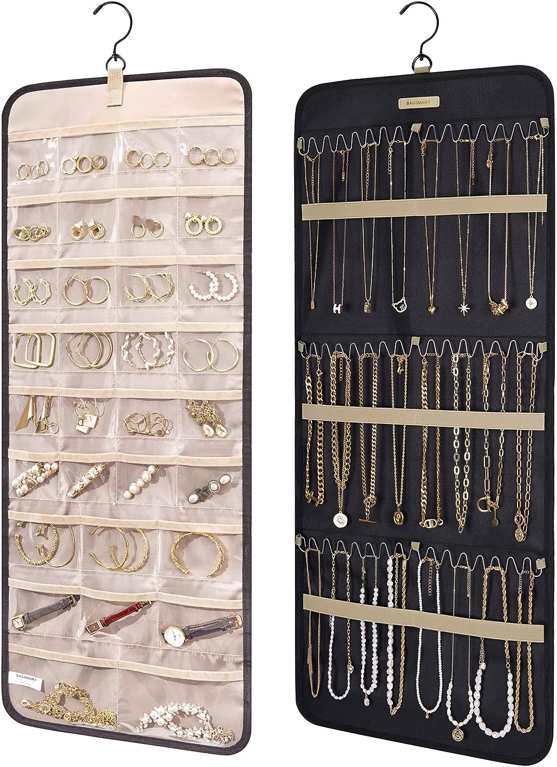 Blushbees® Double-Sided Hanging Jewelry Organizer in Black
